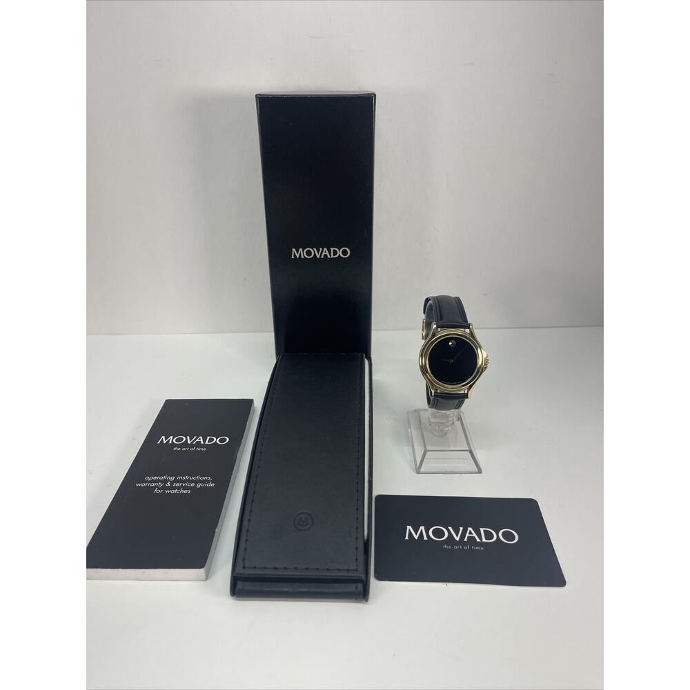 MOVADO Museum Quartz Black Dial Men's Watch Item #0690301 With Original Box